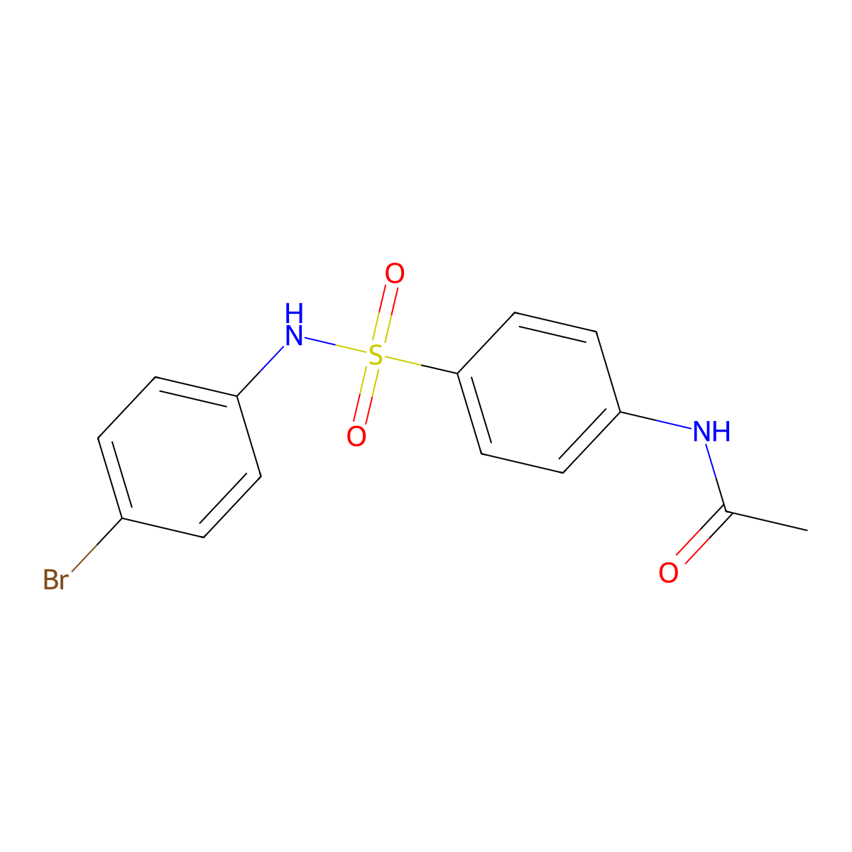 N-(4-(((4-Bromophenyl)amino)sulfonyl)phenyl)acetamide molecular structure, CAS 19837-93-5
