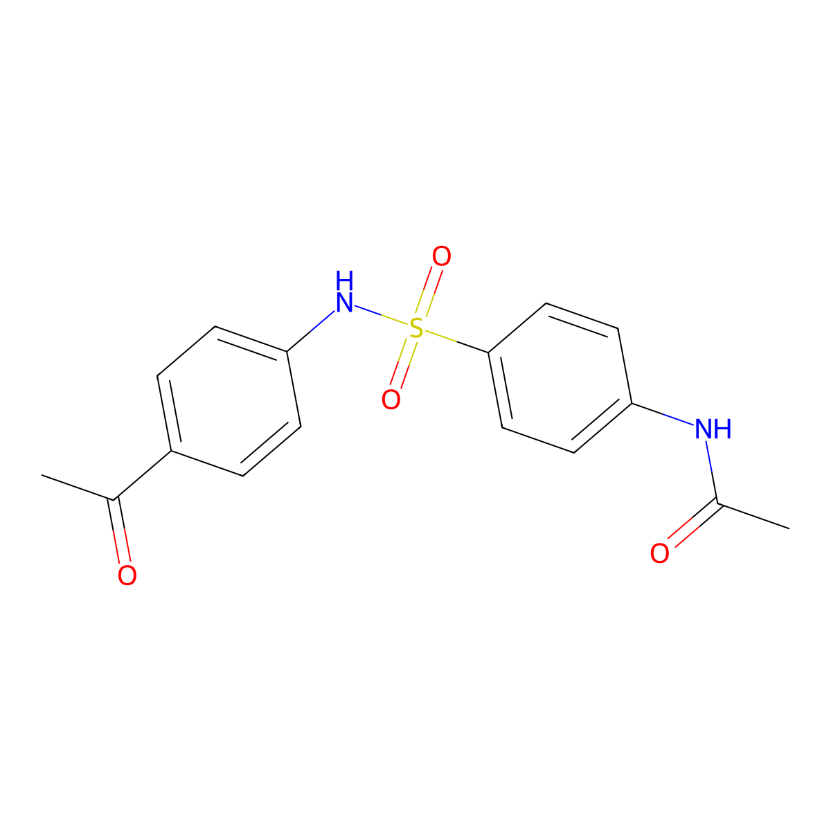 N-(4-(((4-Acetylphenyl)amino)sulfonyl)phenyl)acetamide molecular structure, CAS 19837-95-7