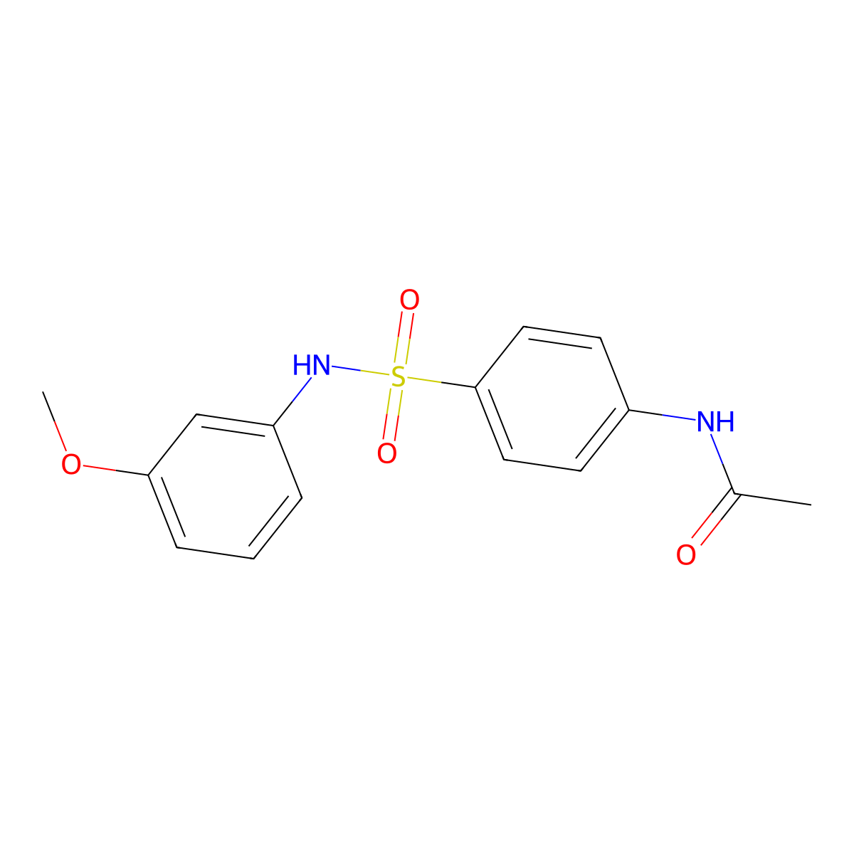 N-(4-{[(3-methoxyphenyl)amino]sulfonyl}phenyl)acetamide molecular structure, CAS 19837-96-8