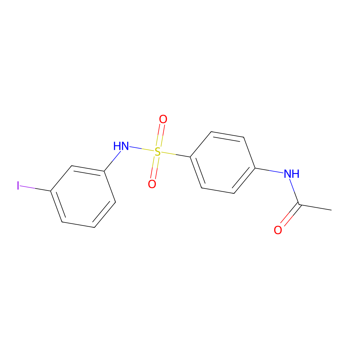 4'-(3-Iodophenylsulfamoyl)acetanilide molecular structure, CAS 19837-97-9