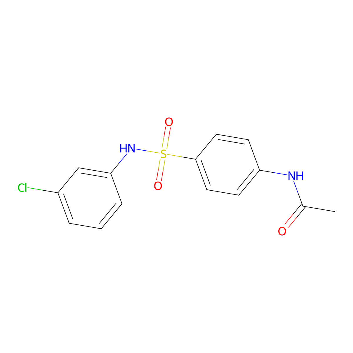 N-{4-[(3-chlorophenyl)sulfamoyl]phenyl}acetamide molecular structure, CAS 19837-98-0