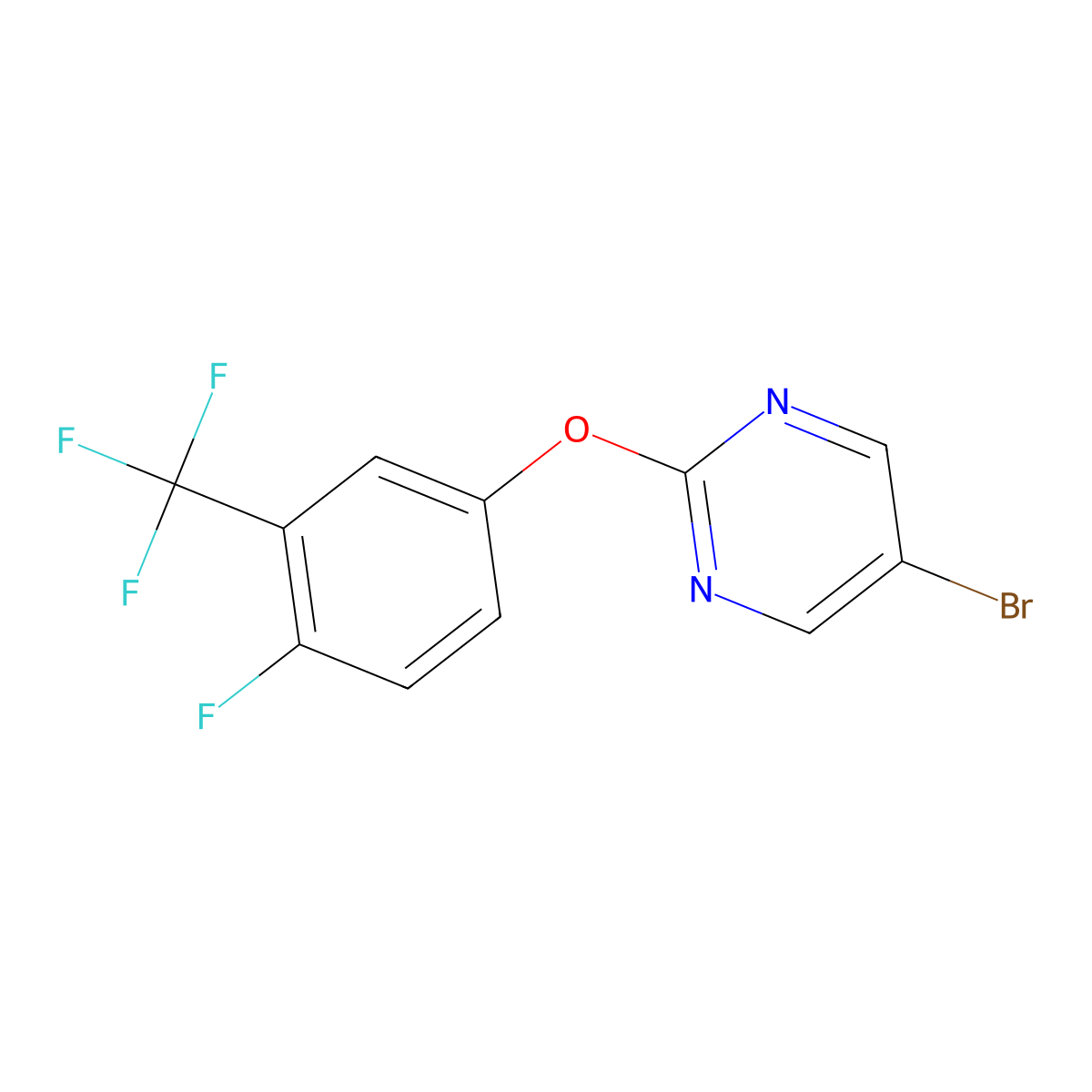 5-Bromo-2-[4-fluoro-3-(trifluoromethyl)phenoxy]pyrimidine molecular structure, CAS 1983733-45-4