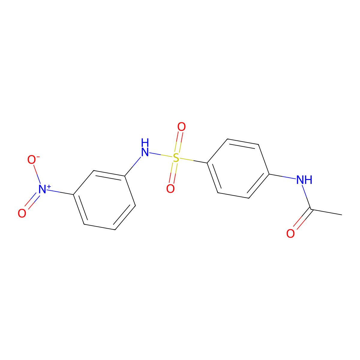 4-Acetamido-N-(3-nitrophenyl)benzenesulfonamide molecular structure, CAS 19838-00-7