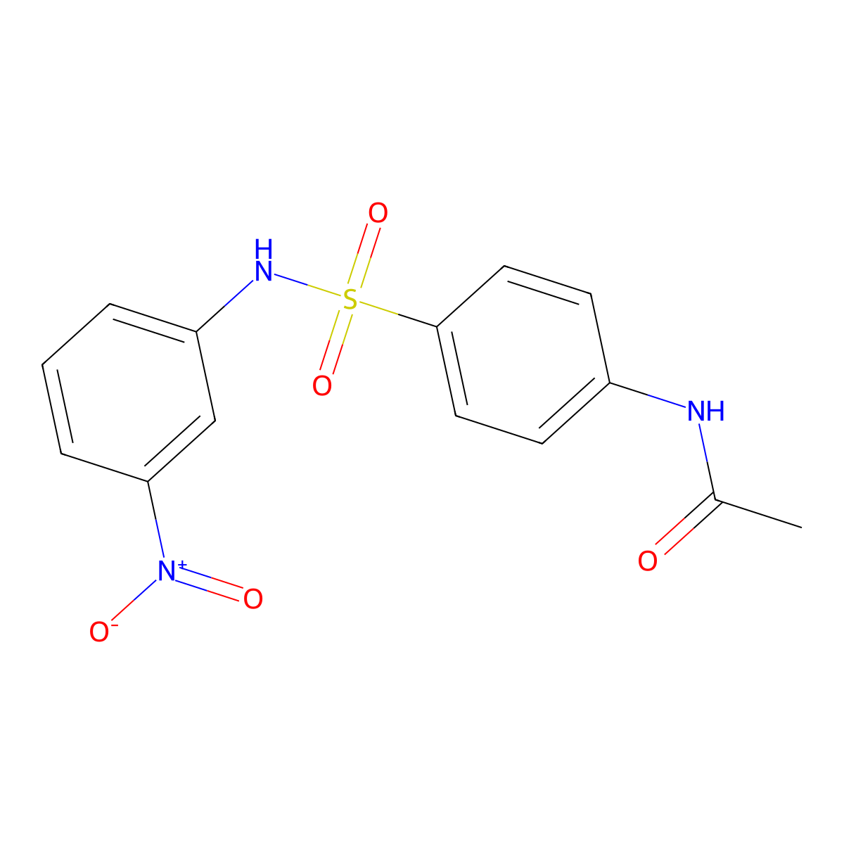 4-Acetamido-N-(3-nitrophenyl)benzenesulfonamide molecular structure, CAS 19838-00-7