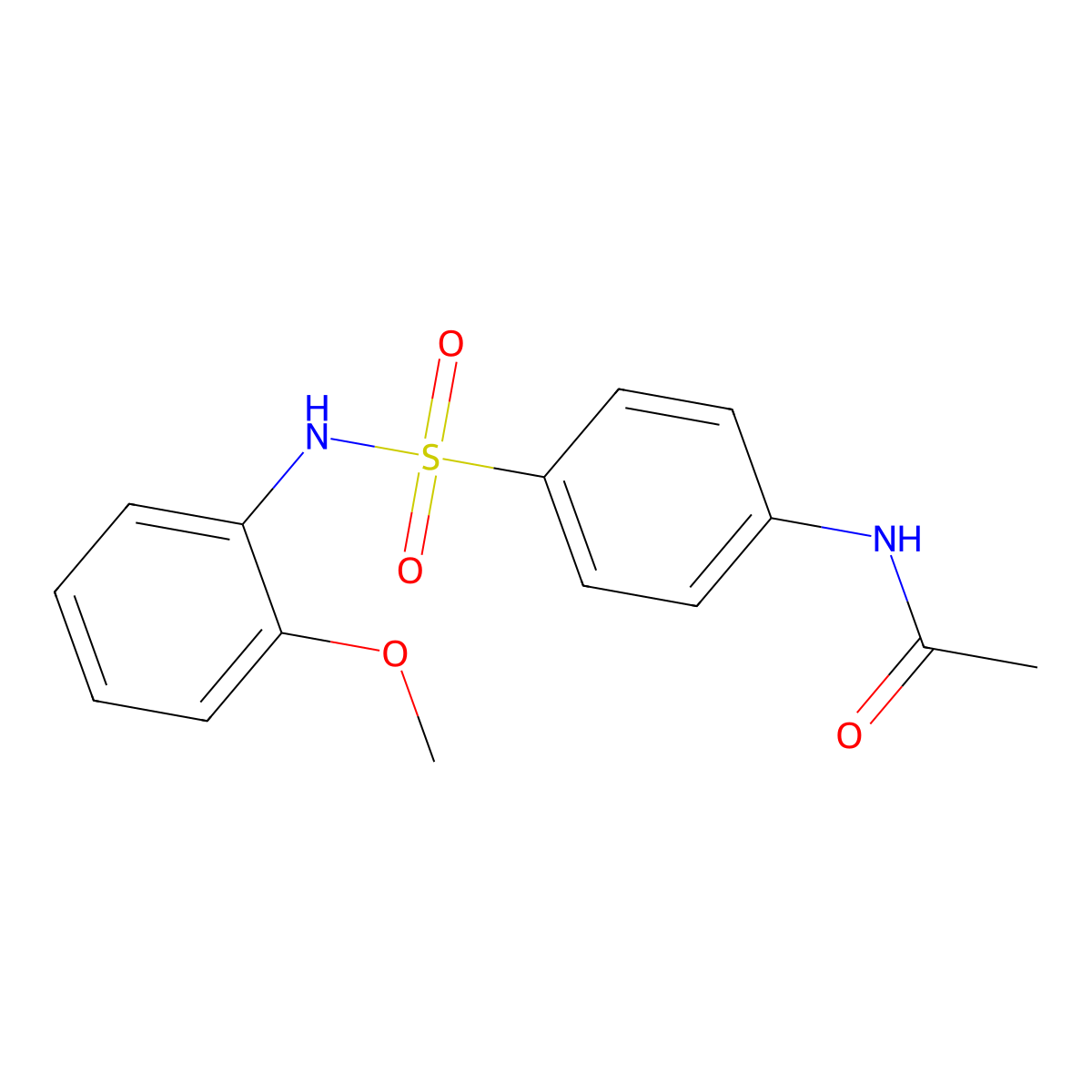 N4-Acetyl-N1-(2-methoxyphenyl)sulfanilamide molecular structure, CAS 19838-01-8