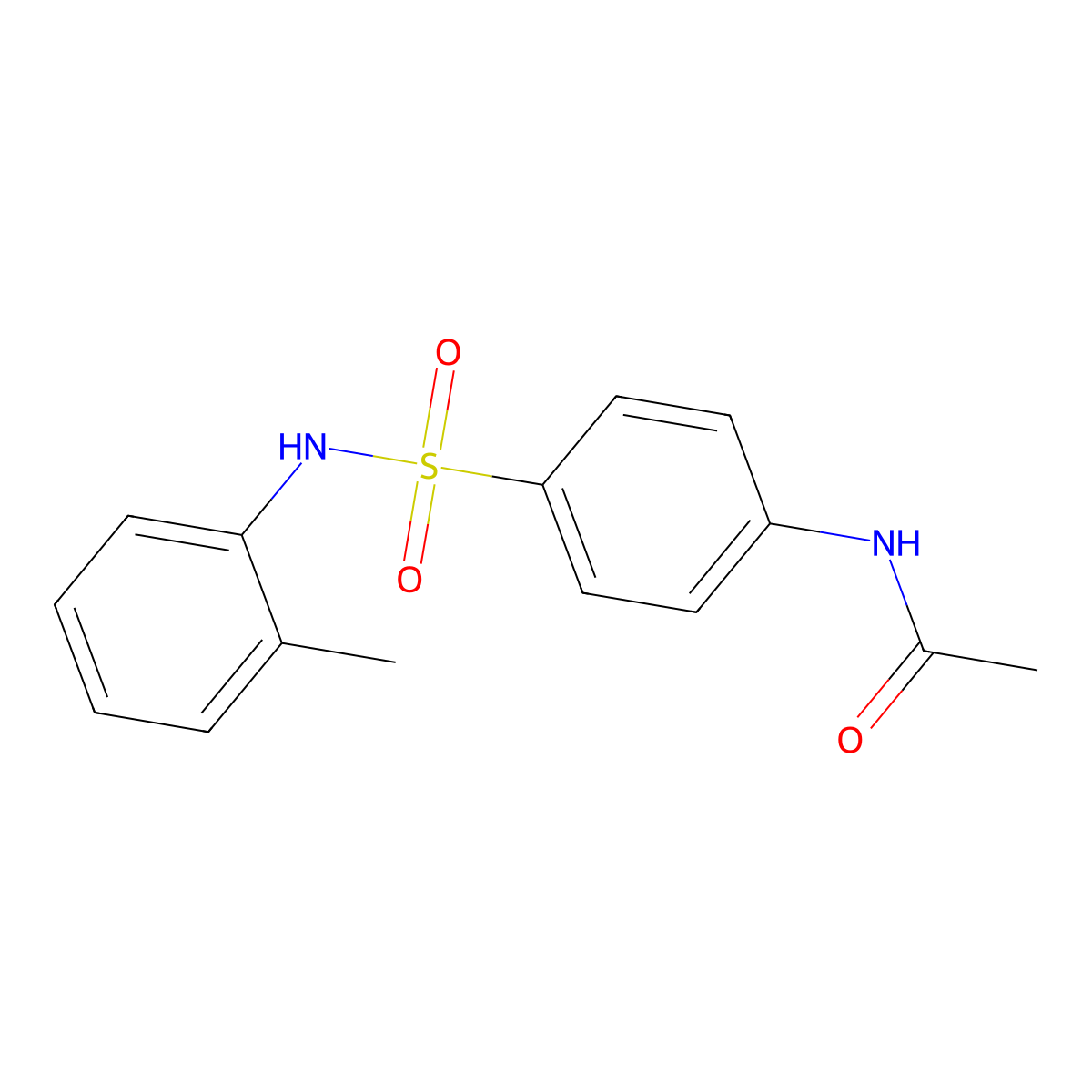 N-(4-(N-(o-Tolyl)sulfamoyl)phenyl)acetamide molecular structure, CAS 19838-02-9