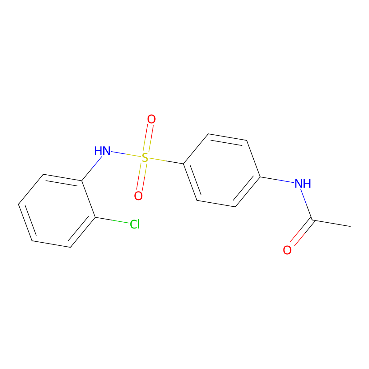 N-(4-((2-Chloroanilino)sulfonyl)phenyl)acetamide molecular structure, CAS 19838-03-0