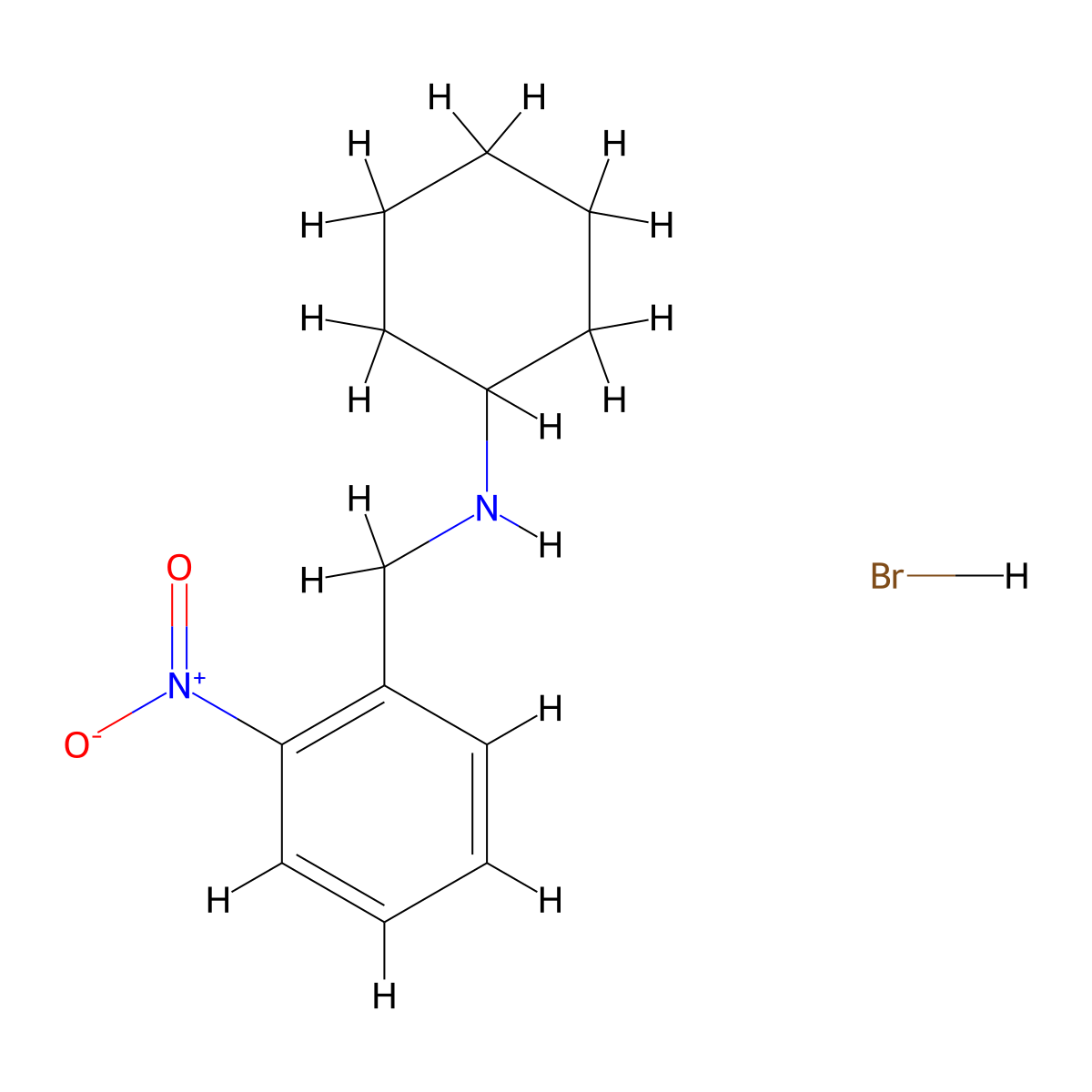 N-(2-nitrobenzyl)cyclohexanamine hydrobromide molecular structure, CAS 1983847-91-1