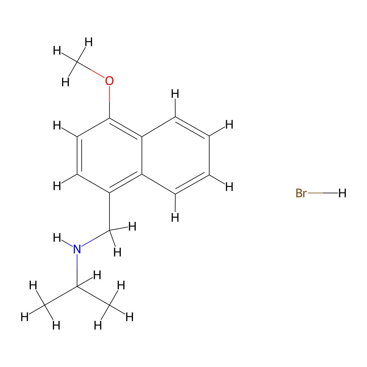 N-[(4-methoxy-1-naphthyl)methyl]-2-propanamine hydrobromide molecular structure, CAS 1983847-95-5