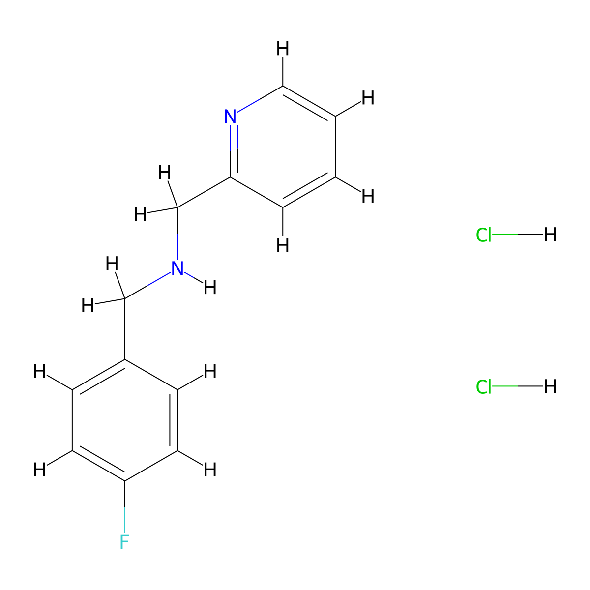 (4-Fluorobenzyl)(2-pyridinylmethyl)amine dihydrochloride molecular structure, CAS 1983848-11-8