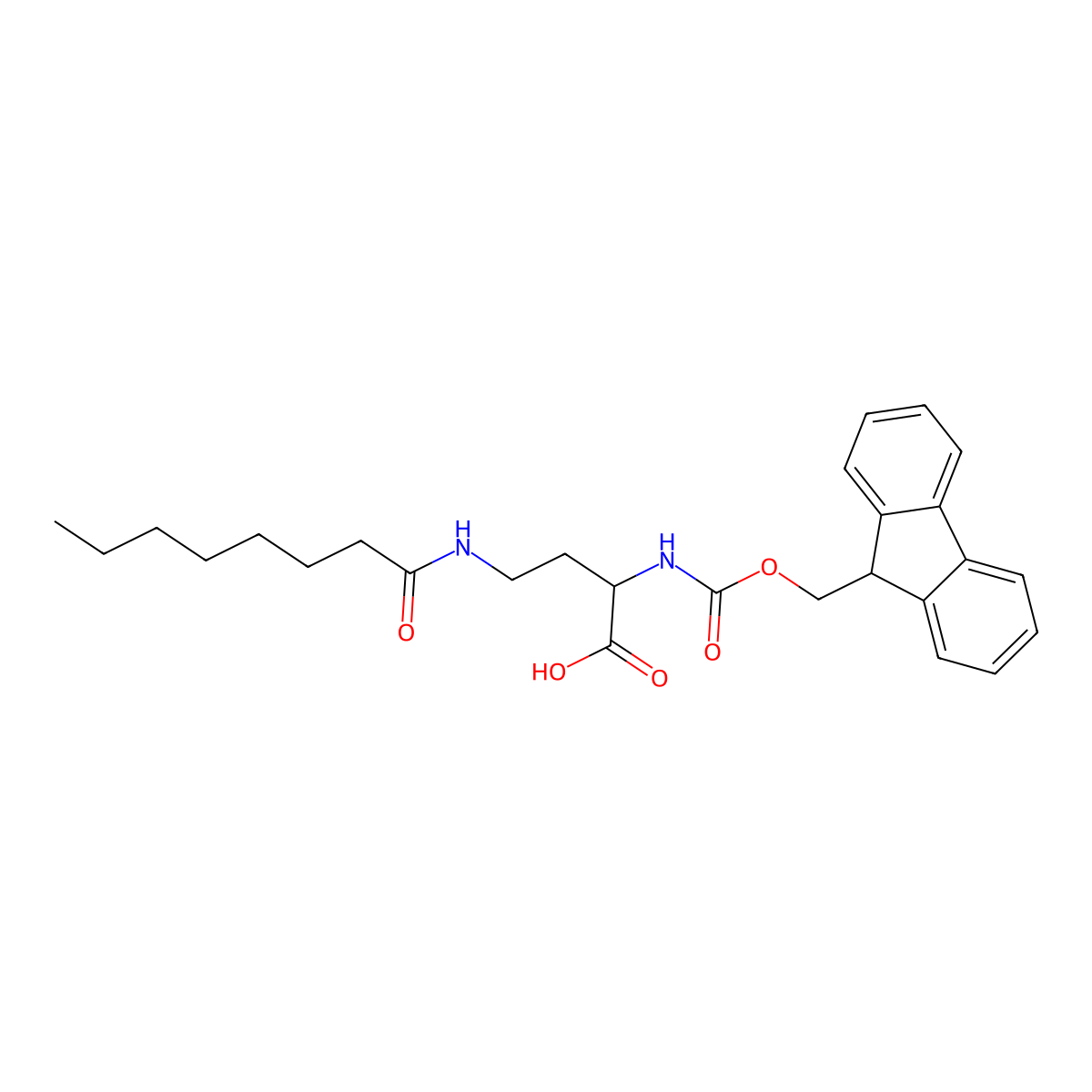 Fmoc-l-dab(octanoyl)-oh molecular structure, CAS 1983858-56-5