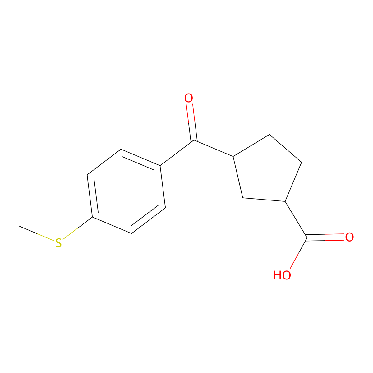 3-(4-(Methylthio)benzoyl)cyclopentane-1-carboxylic acid molecular structure, CAS 1983881-00-0