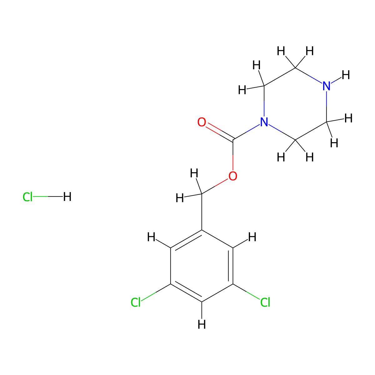3,5-Dichlorobenzyl piperazine-1-carboxylate hydrochloride molecular structure, CAS 1983895-82-4