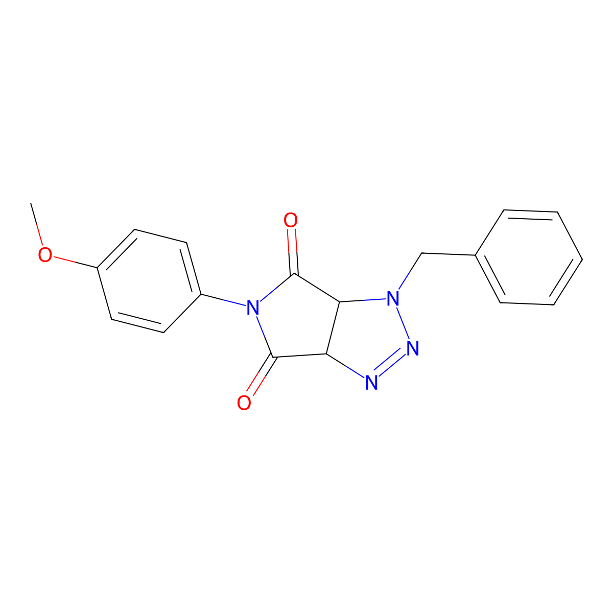 1-benzyl-5-(4-methoxyphenyl)-3a,6a-dihydropyrrolo[3,4-d][1,2,3]triazole-4,6(1H,5H)-dione molecular structure, CAS 19839-16-8