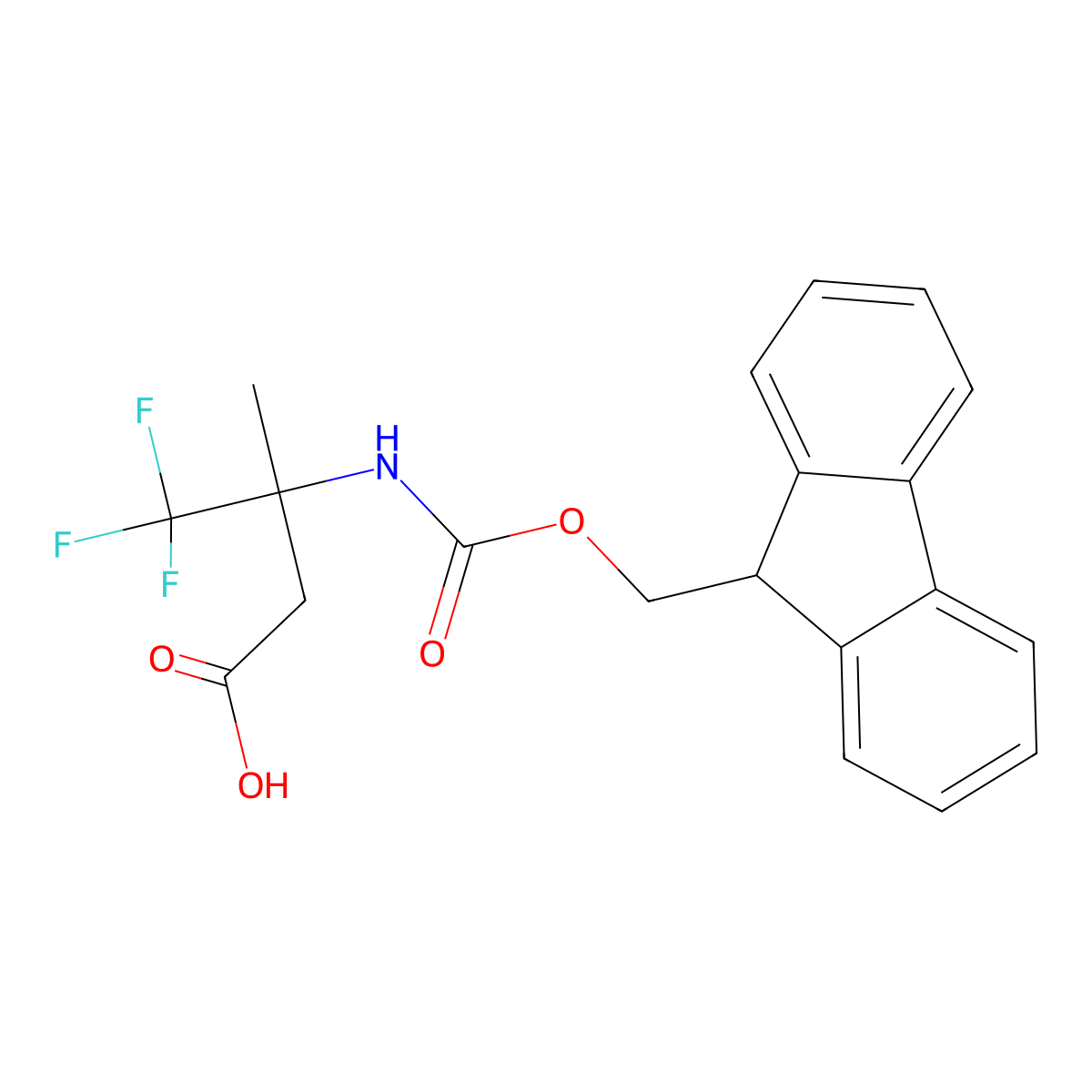 3-({[(9H-fluoren-9-yl)methoxy]carbonyl}amino)-4,4,4-trifluoro-3-methylbutanoic acid molecular structure, CAS 1983903-85-0
