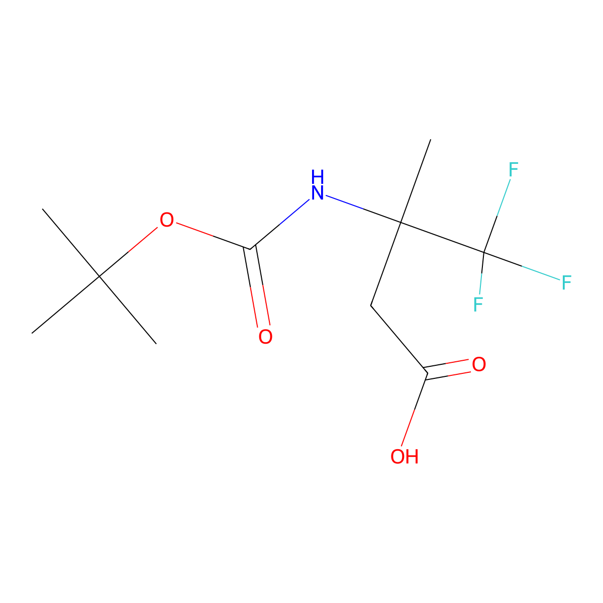 3-{[(Tert-butoxy)carbonyl]amino}-4,4,4-trifluoro-3-methylbutanoic acid molecular structure, CAS 1983903-87-2