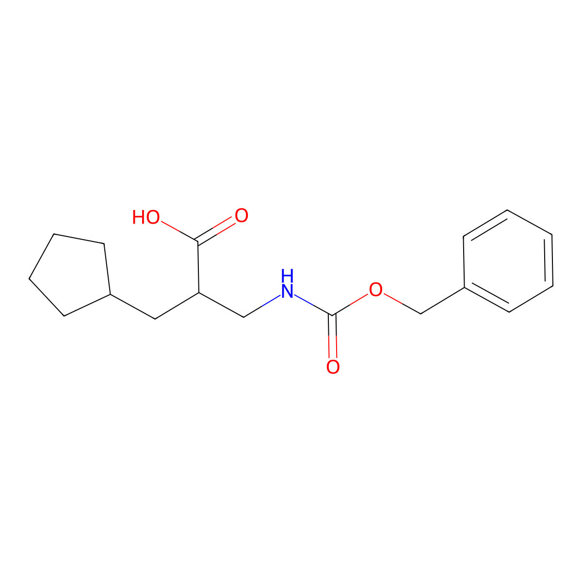 3-{[(Benzyloxy)carbonyl]amino}-2-(cyclopentylmethyl)propanoic acid molecular structure, CAS 1983904-24-0