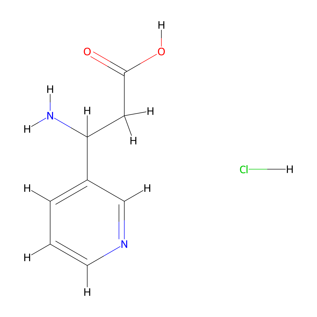 3-Amino-3-(pyridin-3-yl)propanoic acid hydrochloride molecular structure, CAS 1983937-54-7
