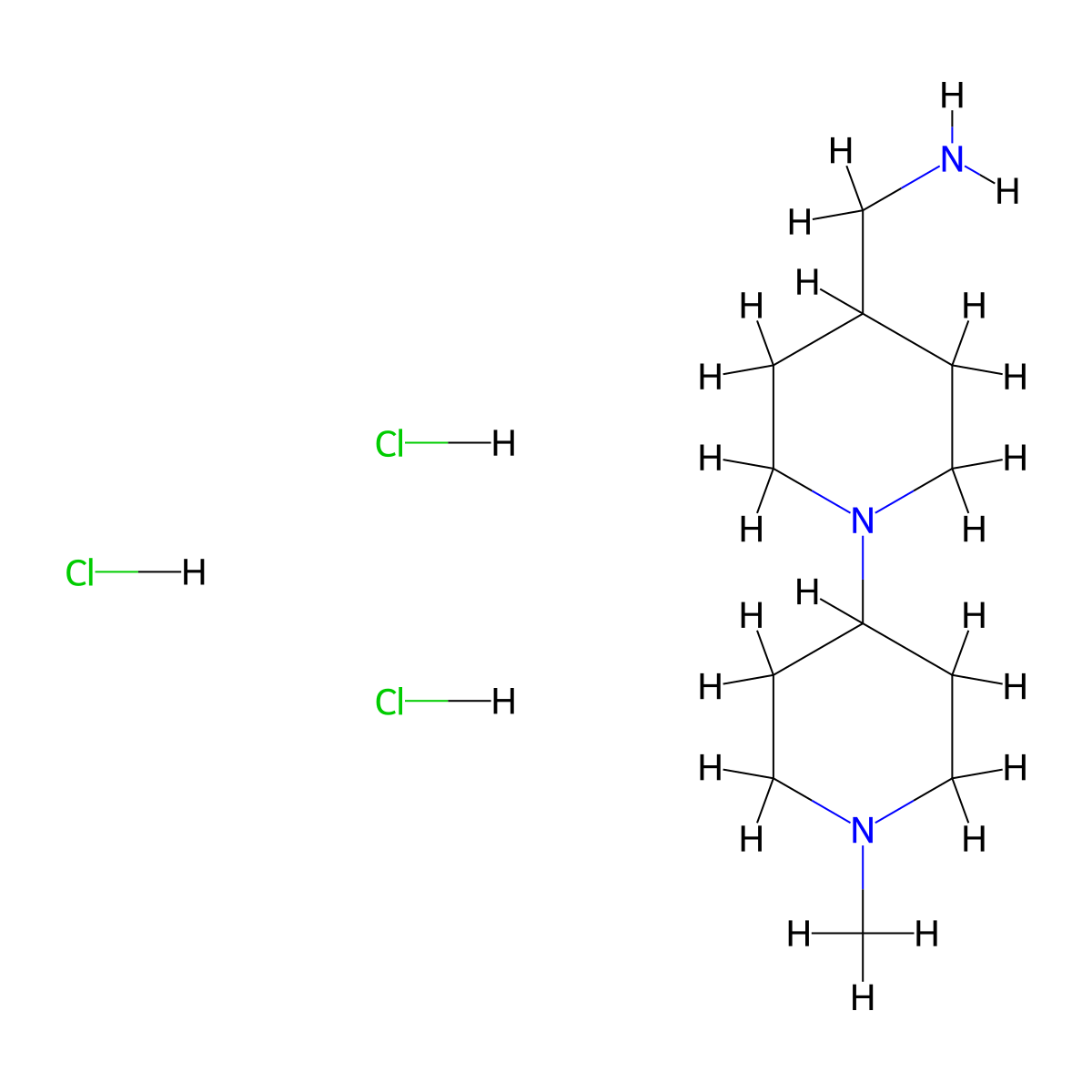 [(1'-Methyl-1,4'-bipiperidin-4-yl)methyl]amine trihydrochloride molecular structure, CAS 1983937-73-0