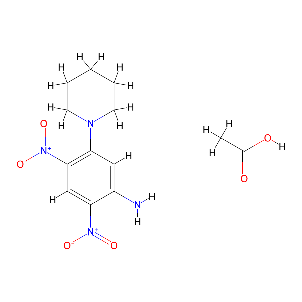 (2,4-Dinitro-5-piperidin-1-ylphenyl)amine acetate molecular structure, CAS 1983937-99-0