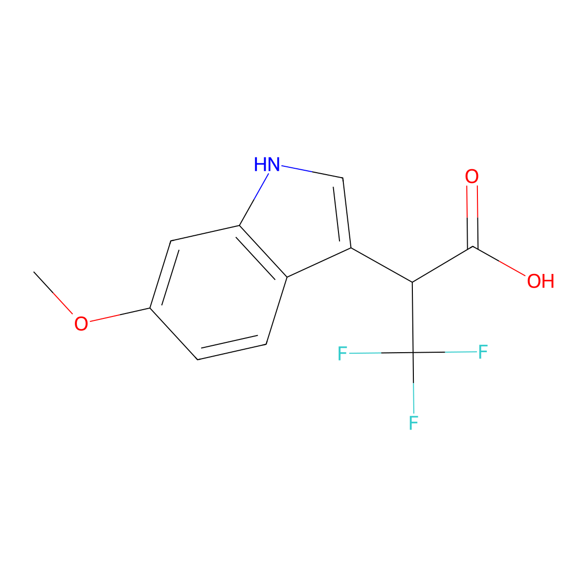 3,3,3-Trifluoro-2-(6-methoxy-1H-indol-3-yl)propanoic acid molecular structure, CAS 1983938-09-5