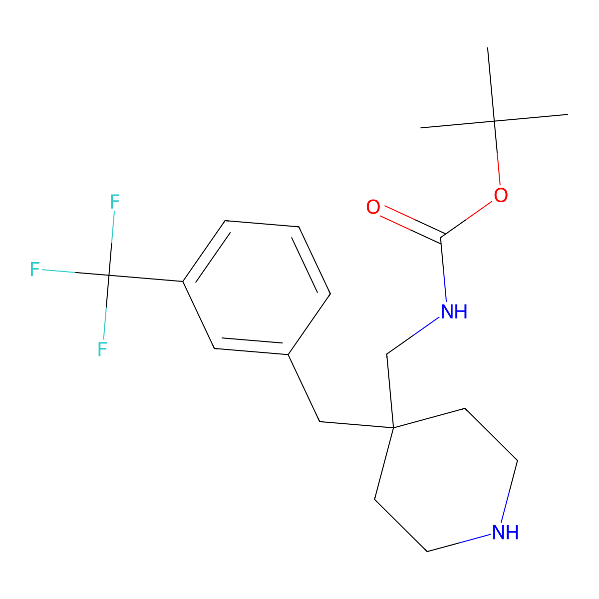 tert-Butyl {4-[3-(trifluoromethyl)benzyl]piperidin-4-yl}methylcarbamate molecular structure, CAS 1983938-18-6