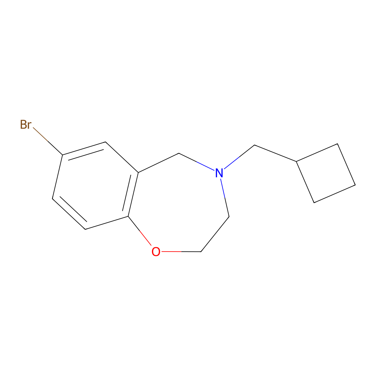 7-Bromo-4-(cyclobutylmethyl)-2,3,4,5-tetrahydro-1,4-benzoxazepine molecular structure, CAS 1983998-79-3