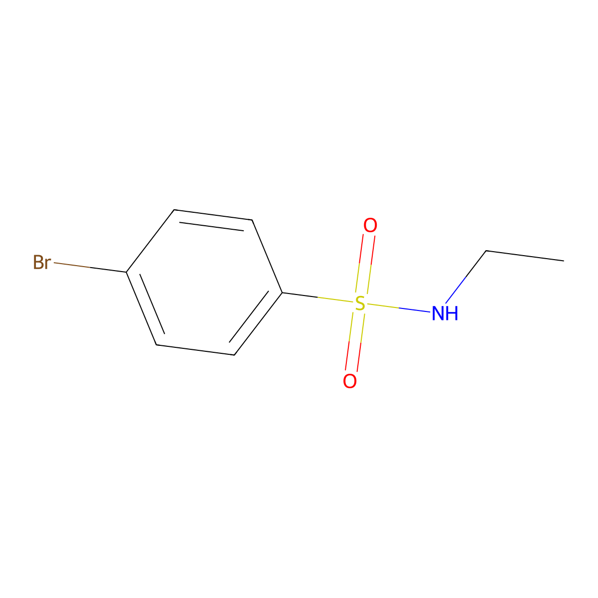 Benzenesulfonamide, p-bromo-N-ethyl- molecular structure, CAS 1984-25-4