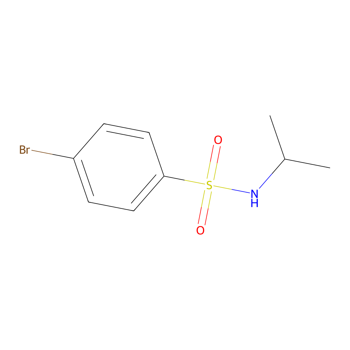 4-Bromo-N-isopropylbenzenesulphonamide molecular structure, CAS 1984-27-6