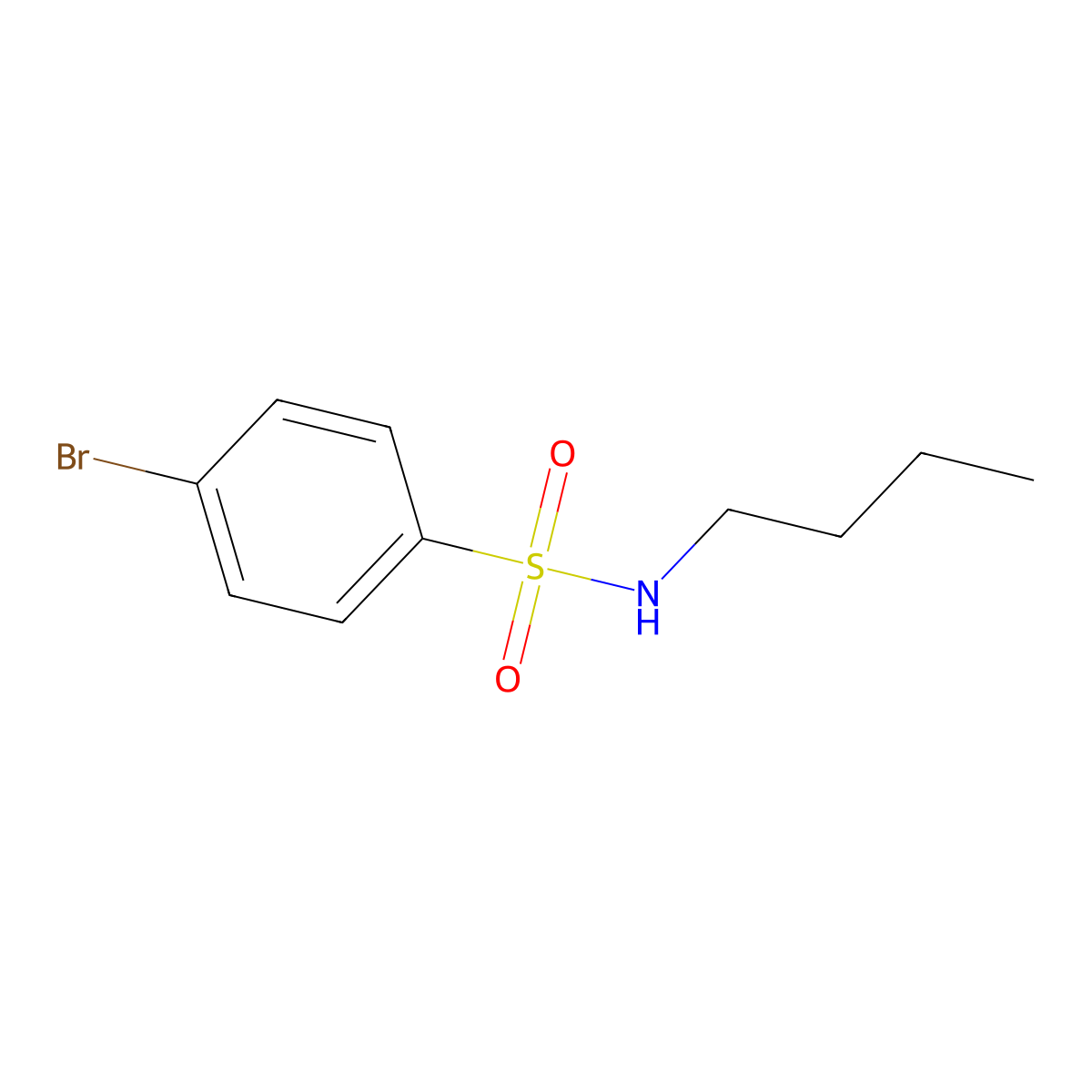 Benzenesulfonamide, p-bromo-N-butyl- molecular structure, CAS 1984-28-7
