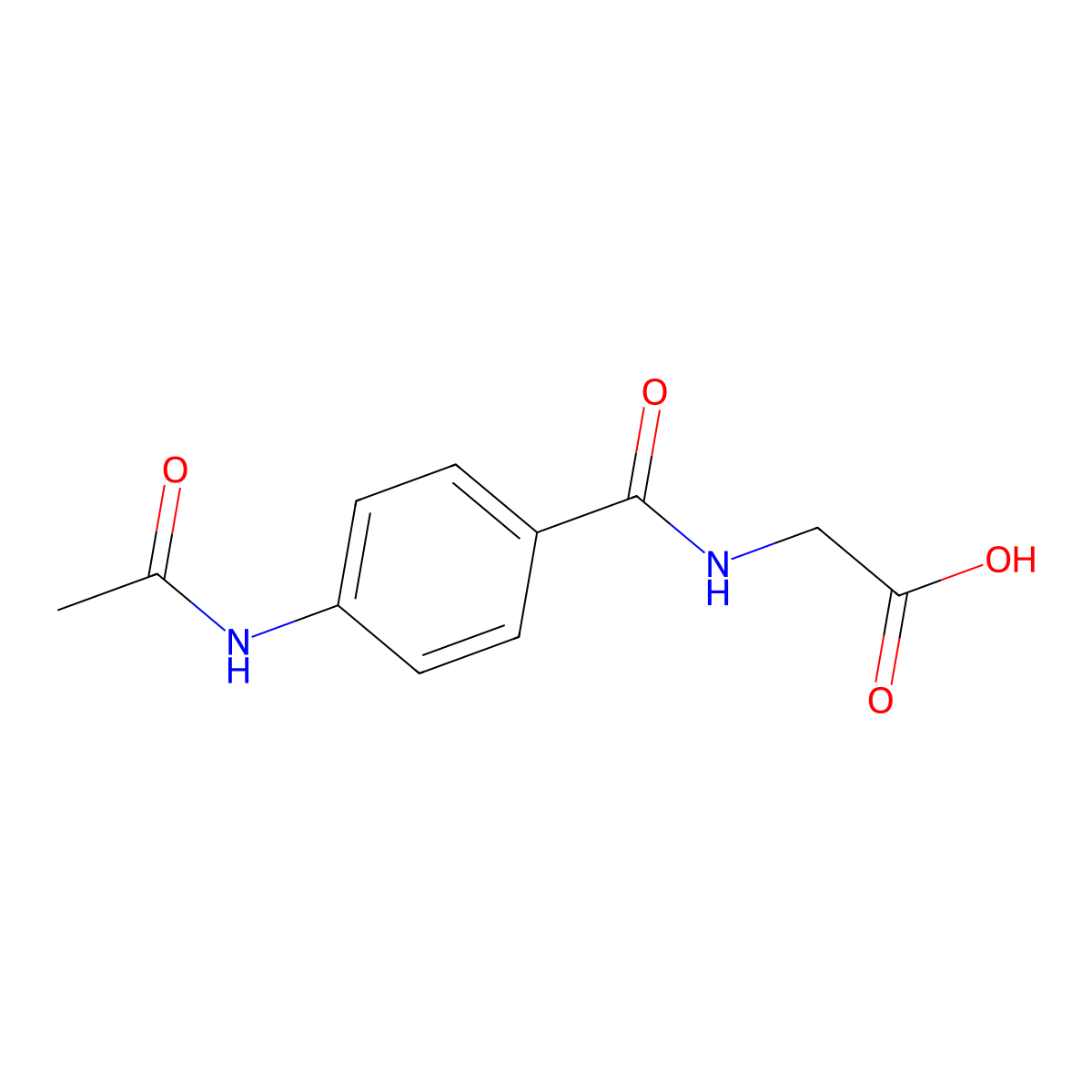4-Acetylaminohippuric acid molecular structure, CAS 1984-38-9