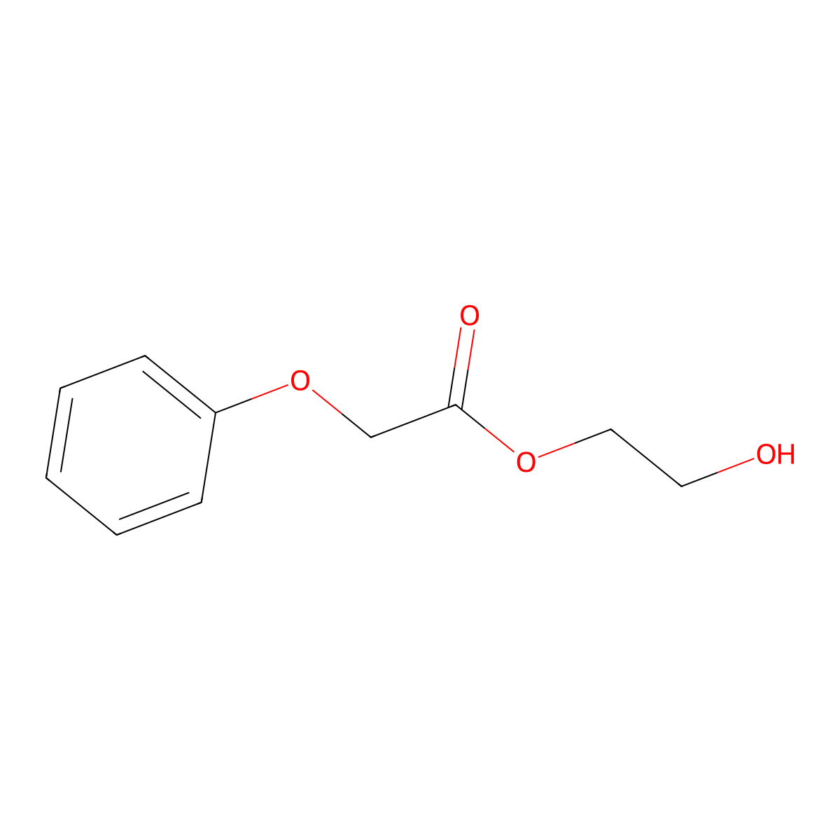 2-Hydroxyethyl phenoxyacetate molecular structure, CAS 1984-60-7