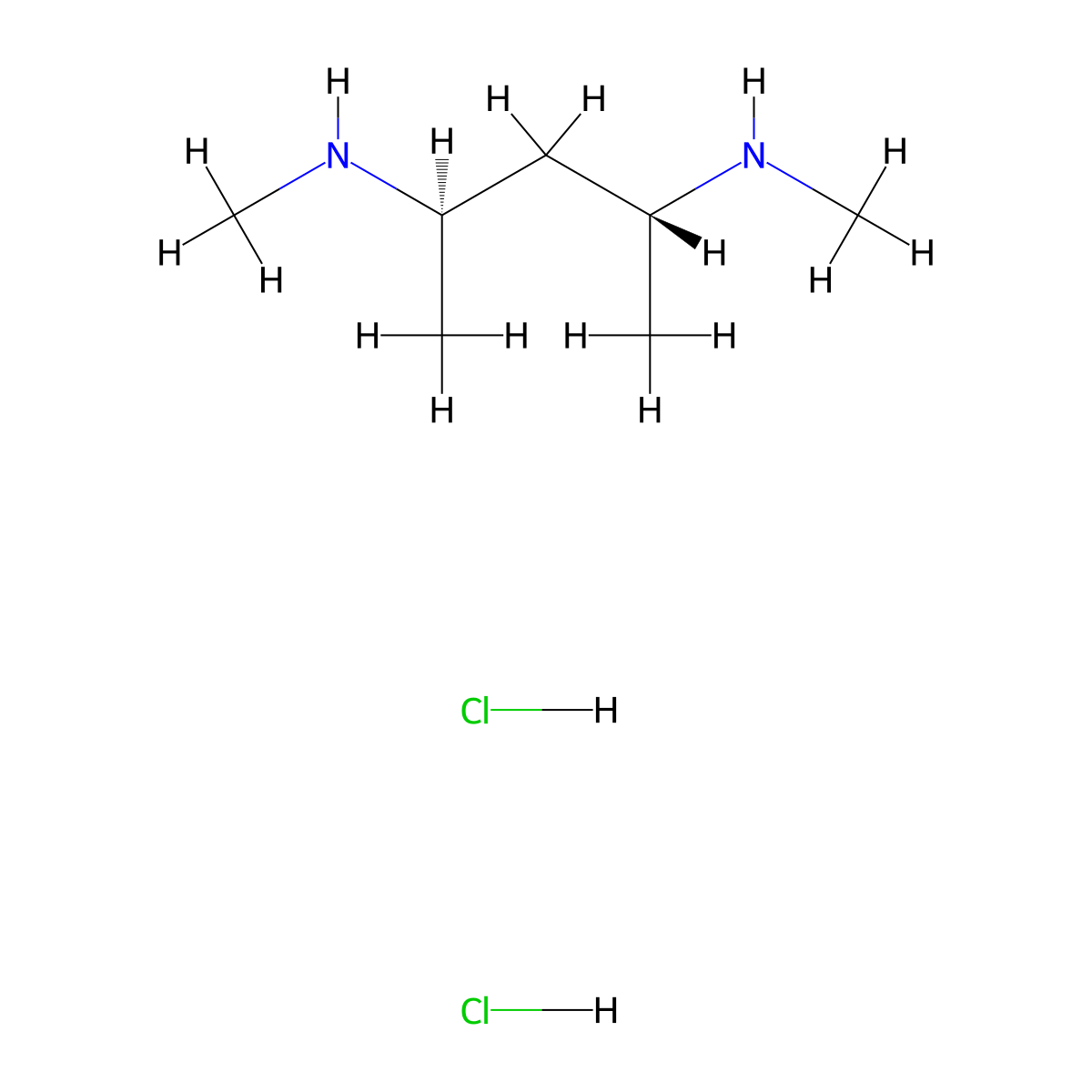 methyl[(2R,4R)-4-(methylamino)pentan-2-yl]amine dihydrochloride molecular structure, CAS 198401-32-0