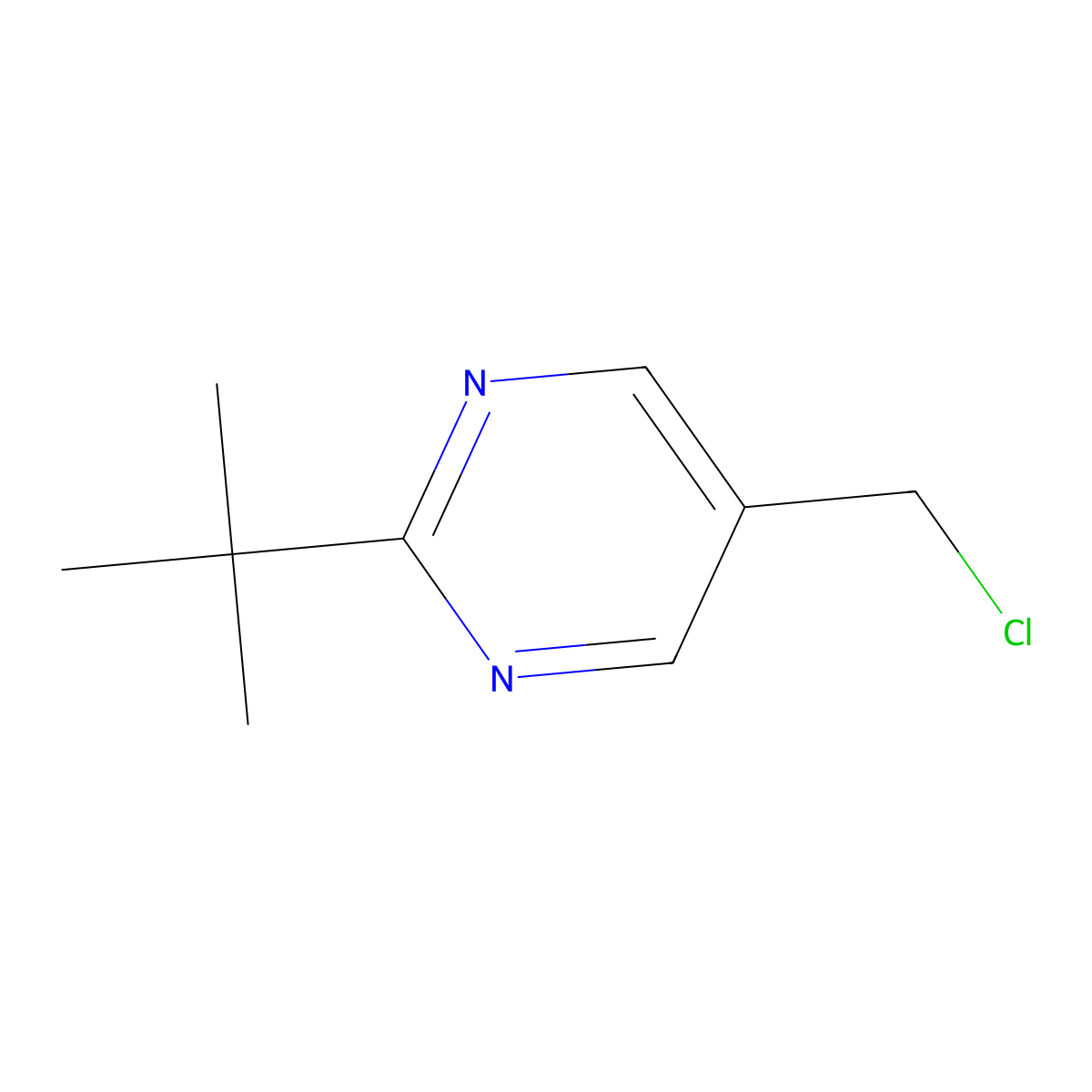 2-Tert-butyl-5-(chloromethyl)pyrimidine molecular structure, CAS 198404-25-0