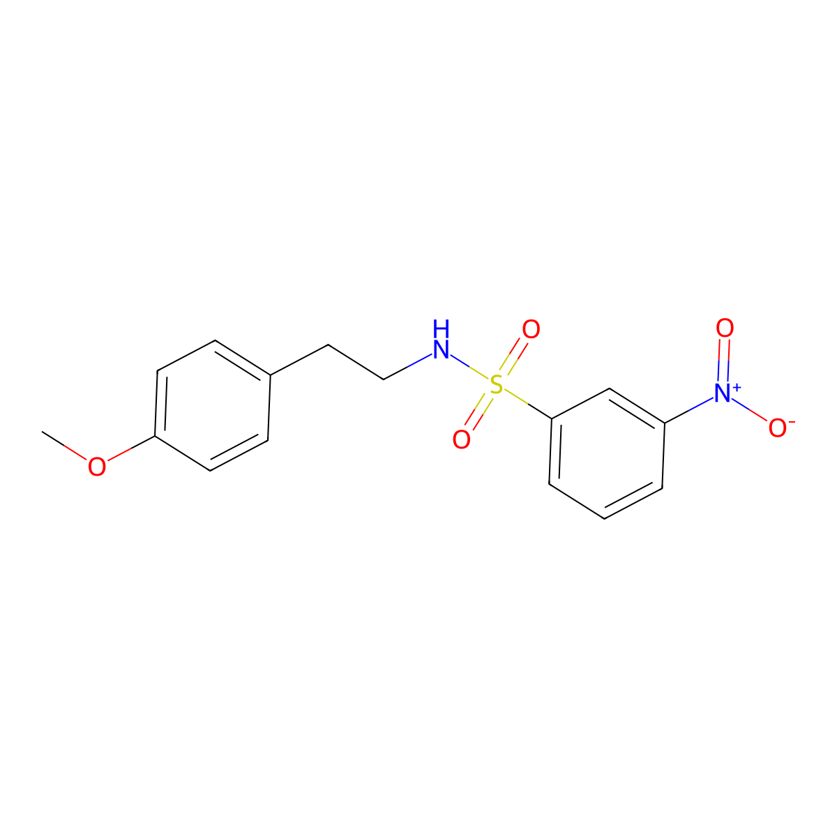 N-[2-(4-methoxyphenyl)ethyl]-3-nitrobenzenesulfonamide molecular structure, CAS 198404-51-2