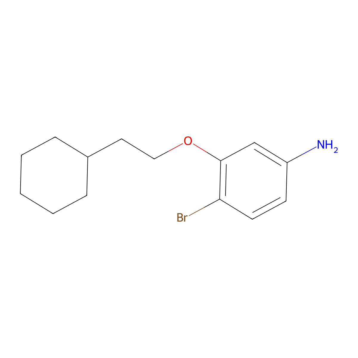 4-Bromo-3-(2-cyclohexylethoxy)aniline molecular structure, CAS 1984040-90-5