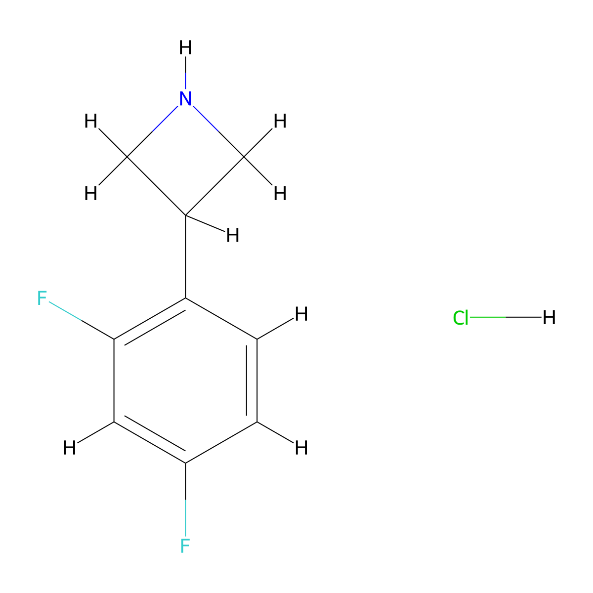 3-(2,4-Difluorophenyl)azetidine hydrochloride molecular structure, CAS 1984043-20-0