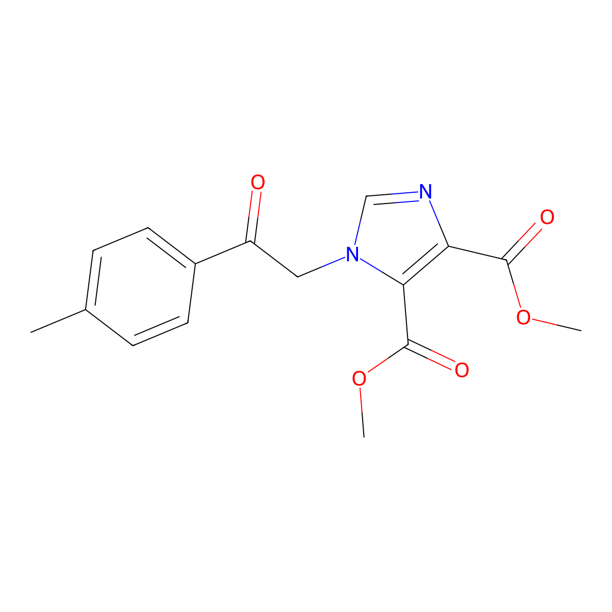 dimethyl 1-[2-(4-methylphenyl)-2-oxoethyl]-1H-imidazole-4,5-dicarboxylate molecular structure, CAS 1984053-01-1