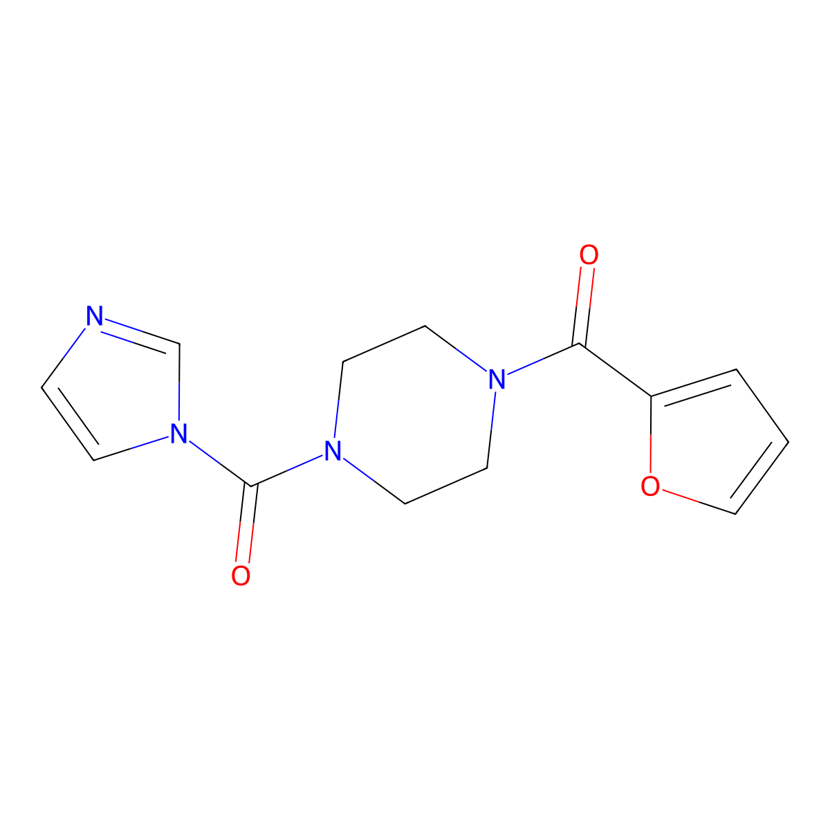 1-(2-furoyl)-4-(1H-imidazol-1-ylcarbonyl)piperazine molecular structure, CAS 1984053-12-4