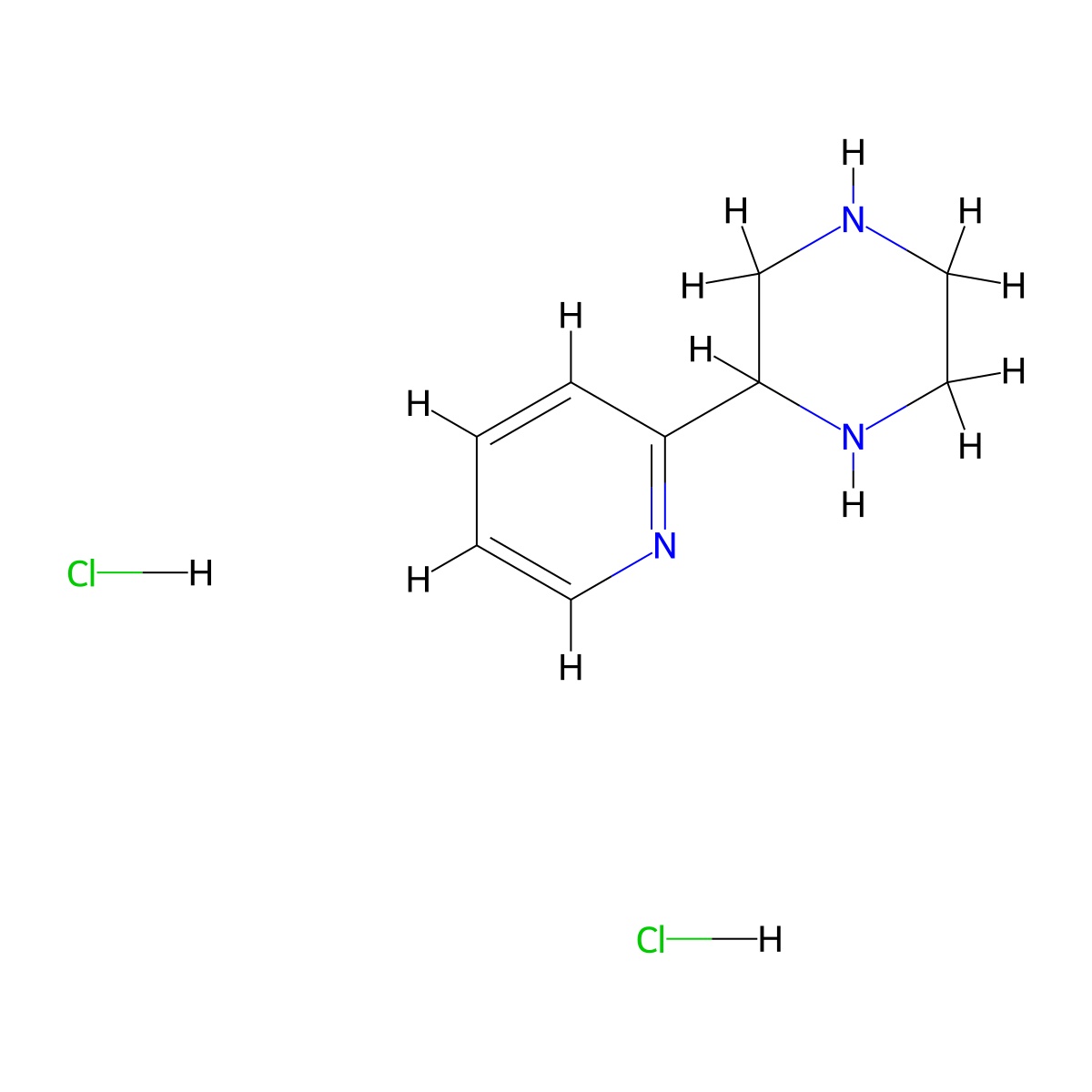 2-Pyridin-2-yl-piperazine dihydrochloride molecular structure, CAS 1984062-44-3