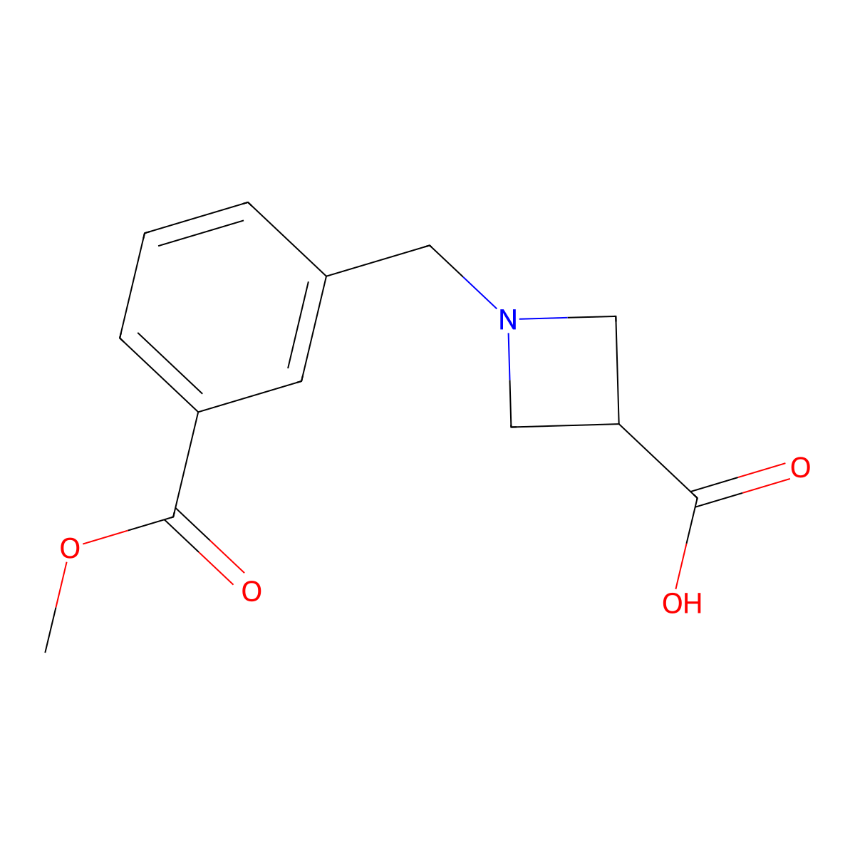 1-[3-(Methoxycarbonyl)benzyl]-azetidine-3-carboxylic acid molecular structure, CAS 1984062-83-0
