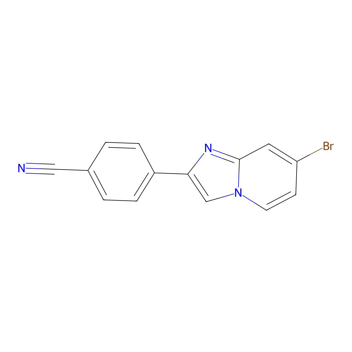 4-(7-Bromoimidazo[1,2-a]pyridin-2-yl)benzonitrile molecular structure, CAS 1984063-13-9