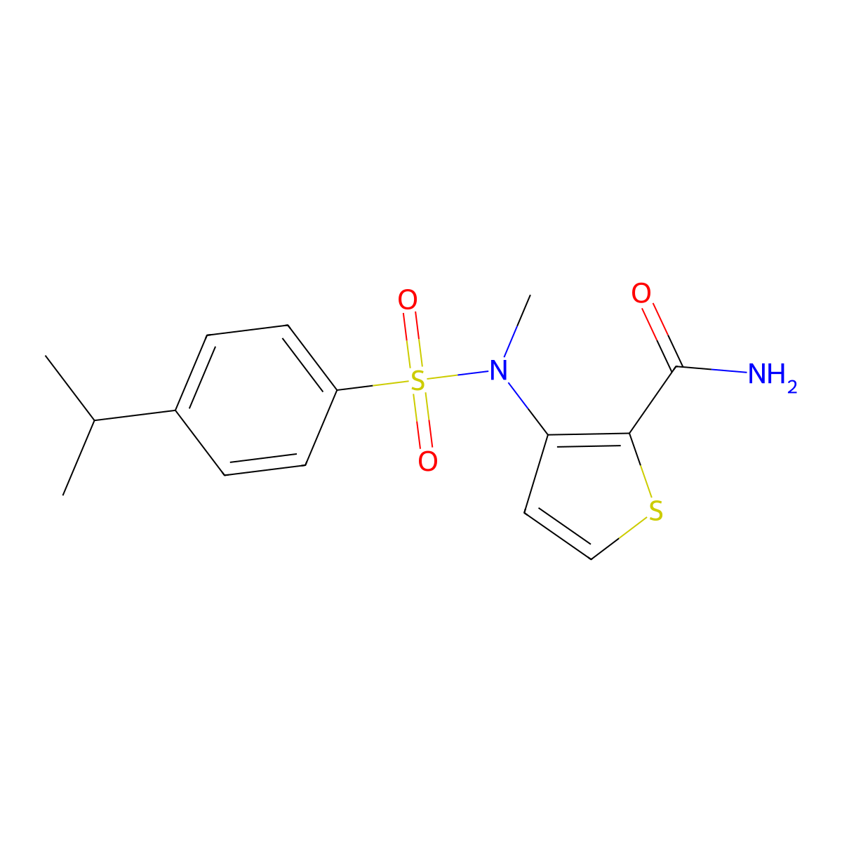 3-[[(4-Isopropylphenyl)sulfonyl](methyl)amino]thiophene-2-carboxamide molecular structure, CAS 1984073-10-0