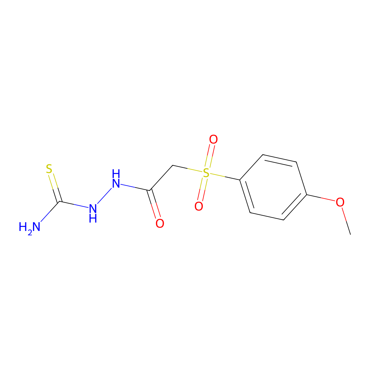 2-{[(4-Methoxyphenyl)sulfonyl]acetyl}hydrazinecarbothioamide molecular structure, CAS 1984073-45-1