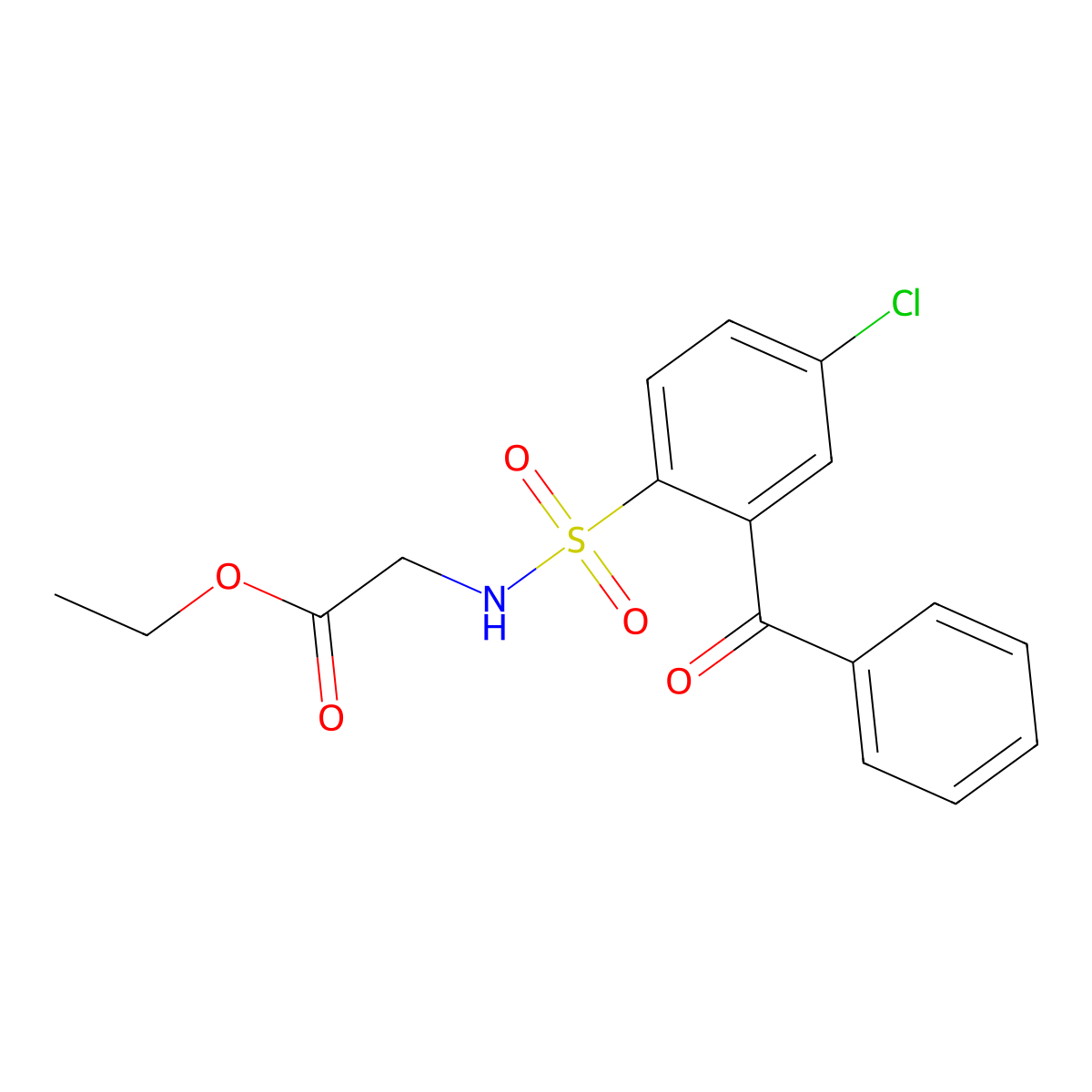 Ethyl 2-(2-benzoyl-4-chlorobenzenesulfonamido)acetate molecular structure, CAS 1984073-50-8