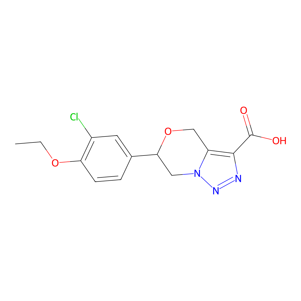 6-(3-chloro-4-ethoxyphenyl)-6,7-dihydro-4H-[1,2,3]triazolo[5,1-c][1,4]oxazine-3-carboxylic acid molecular structure, CAS 1984073-92-8