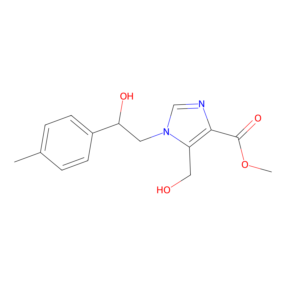 methyl 5-(hydroxymethyl)-1-[2-hydroxy-2-(4-methylphenyl)ethyl]-1H-imidazole-4-carboxylate molecular structure, CAS 1984073-97-3