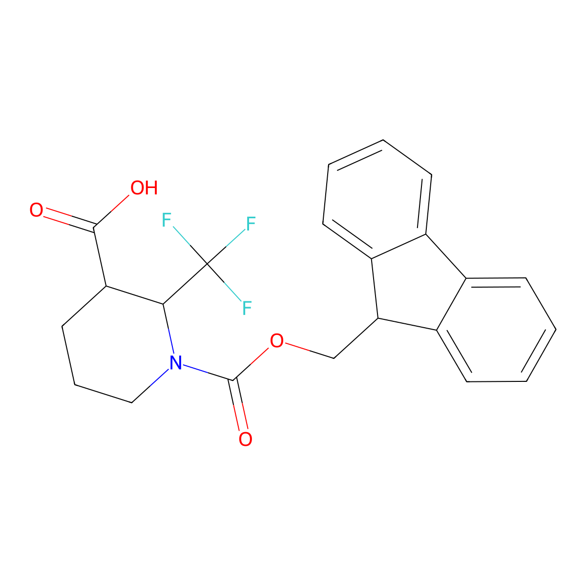 1-{[(9H-fluoren-9-yl)methoxy]carbonyl}-2-(trifluoromethyl)piperidine-3-carboxylic acid molecular structure, CAS 1984074-30-7