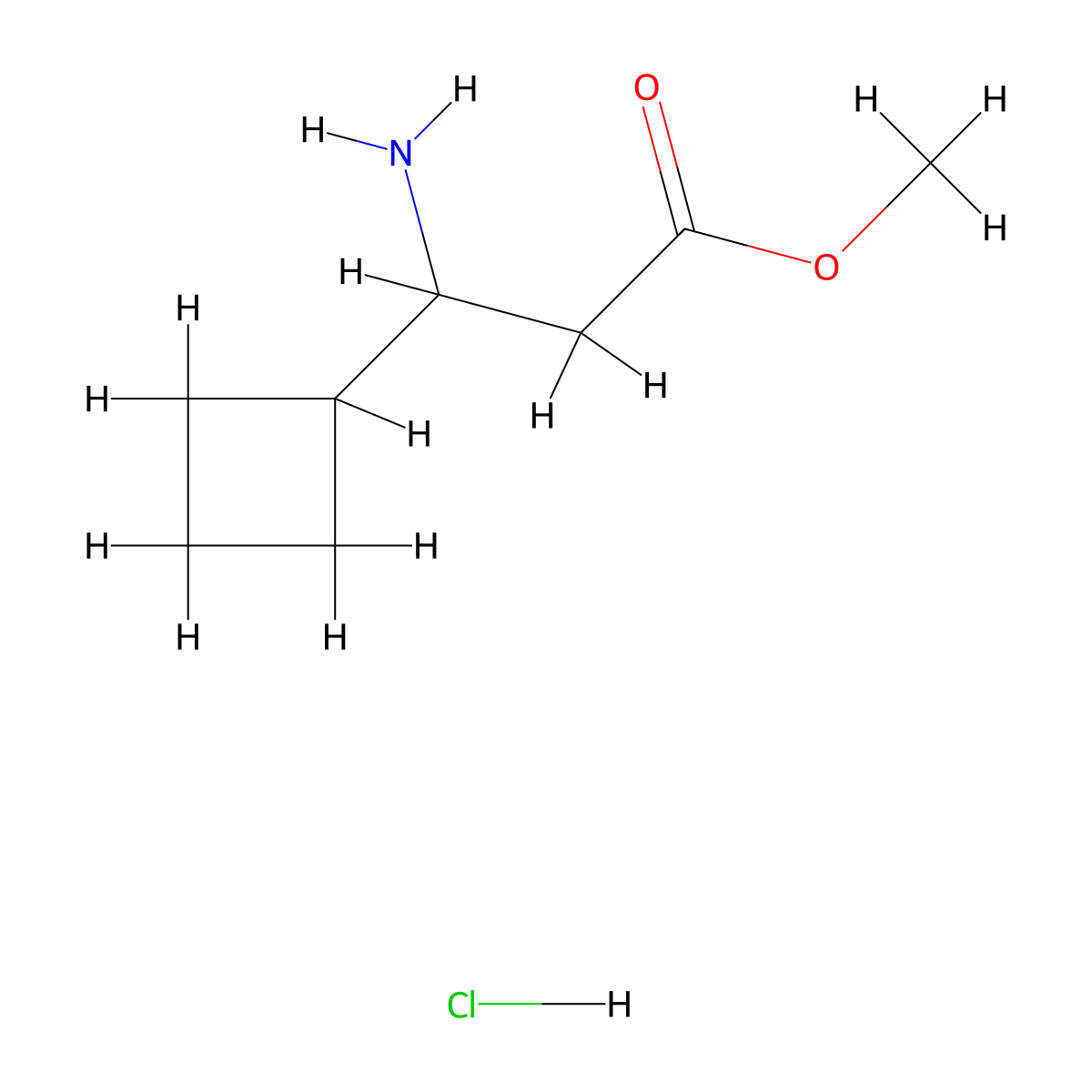 Methyl 3-amino-3-cyclobutylpropanoate hydrochloride molecular structure, CAS 1984078-68-3