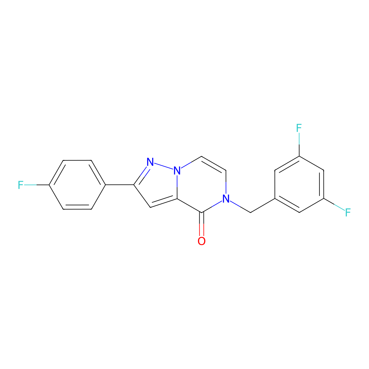 5-(3,5-difluorobenzyl)-2-(4-fluorophenyl)pyrazolo[1,5-a]pyrazin-4(5H)-one molecular structure, CAS 1984091-82-8